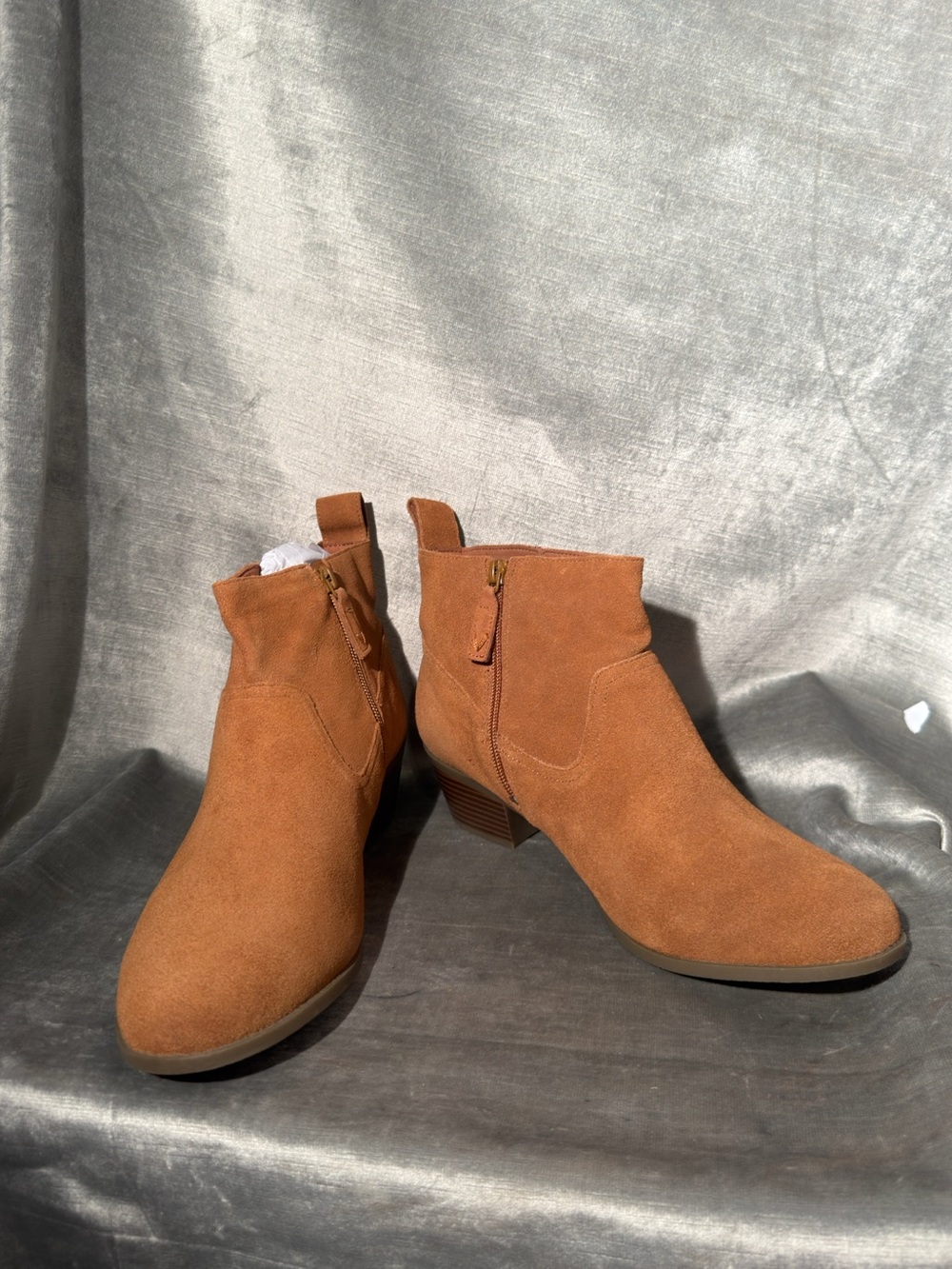 Vionic NEW Joy Vera Water-Resistant Suede Toffee Women's Ankle Boot. Size 12
